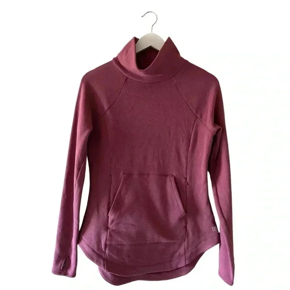 Title Nine Most Wanted Pullover Purple Solid Turtleneck Sweatshirt  SZ XS #2280